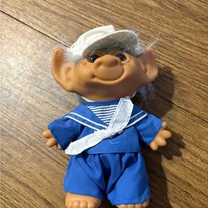 Vintage Sailor Troll Doll in Blue Outfit